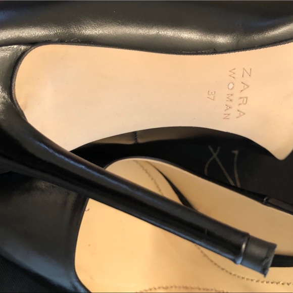 SOLD ZARA Women | Black Leather Stiletto size 6.5 - Picture 7 of 7